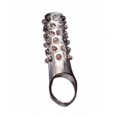 Дымчатая насадка на пенис с выпуклостями - 11 см. - Sex Expert - в Оренбурге купить с доставкой