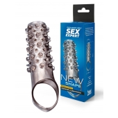 Дымчатая насадка на пенис с шипами и выпуклостями - 12 см. - Sex Expert - в Оренбурге купить с доставкой