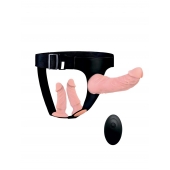 Женский страпон с 3 насадками и вибрацией - Erowoman-Eroman - купить с доставкой в Оренбурге