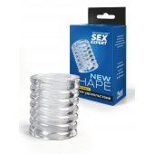 Прозрачная сквозная насадка на пенис с ребрышками - Sex Expert - в Оренбурге купить с доставкой