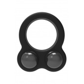 Черное эрекционное кольцо с утяжелителями Cockring Dual Weight - Dream Toys - в Оренбурге купить с доставкой