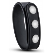 Черное эрекционное кольцо на кнопках - Blush Novelties - в Оренбурге купить с доставкой