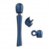 Синий вибромассажёр с насадками Man.wand Edgy - Manwan - в Оренбурге купить с доставкой
