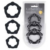 Набор из 3 эрекционных колец Beaded Silicone Cockring Set - Shots Media BV - в Оренбурге купить с доставкой