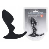 Черная анальная пробка для массажа простаты Double Ripple Silicone Prostate Massager - Shots Media BV - в Оренбурге купить с доставкой