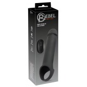 Черная вибронасадка для пениса с хомутом для мошонки и пультом ДУ Remote Controlled Penis Extension - Orion - в Оренбурге купить с доставкой