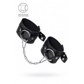 Черные оковы из толстой кожи с люверсами - Pecado - купить с доставкой в Оренбурге