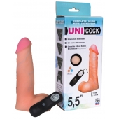 Фаллическая насадка Харнесс UNICOCK 5,5  с вибрацией - 17 см. - LOVETOY (А-Полимер) - купить с доставкой в Оренбурге