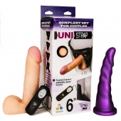 Вибрострапон с двумя насадками UniStrap - 18 и 18 см. - LOVETOY (А-Полимер) - купить с доставкой в Оренбурге