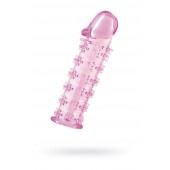 Гелевая розовая насадка на фаллос с шипами - 12 см. - Toyfa Basic - в Оренбурге купить с доставкой