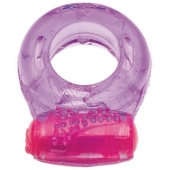 Фиолетовое эрекционное кольцо с виброэлементом в верхней части - Toyfa Basic - в Оренбурге купить с доставкой