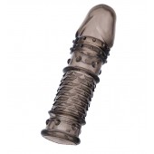 Дымчатая закрытая насадка ToyFa XLover с чешуйками и пупырышками - 13,5 см. - ToyFa - в Оренбурге купить с доставкой