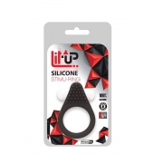 Чёрное эрекционное кольцо LIT-UP SILICONE STIMU RING 1 BLACK - Dream Toys - в Оренбурге купить с доставкой