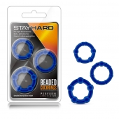 Набор из 3 синих эрекционных колец Stay Hard Beaded Cockrings - Blush Novelties - в Оренбурге купить с доставкой