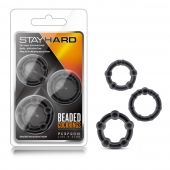 Набор из 3 чёрных эрекционных колец Stay Hard Beaded Cockrings - Blush Novelties - в Оренбурге купить с доставкой