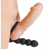 Насадка для двойного проникновения Double Fun Cock Ring with Double Penetration Vibe - XR Brands - в Оренбурге купить с доставкой