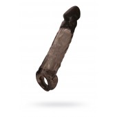 Чёрная насадка на пенис Tс подхватом - 19,5 см. - ToyFa - в Оренбурге купить с доставкой