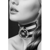 Чёрный тройной чокер с большим кольцом - Bijoux Pour Toi - купить с доставкой в Оренбурге