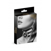 Чёрный тройной чокер с большим кольцом - Bijoux Pour Toi - купить с доставкой в Оренбурге