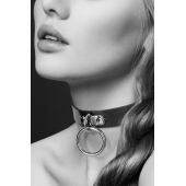 Узенький ошейник из полиуретана с кольцом - Bijoux Pour Toi - купить с доставкой в Оренбурге