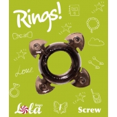 Чёрное эрекционное кольцо Rings Screw - Lola Games - в Оренбурге купить с доставкой