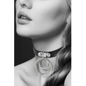 Черный чокер с двумя кольцами - Bijoux Pour Toi - купить с доставкой в Оренбурге