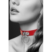 Красный узенький чокер с кольцом - Bijoux Pour Toi - купить с доставкой в Оренбурге