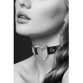 Чёрный чокер с кольцом в форме сердца - Bijoux Pour Toi - купить с доставкой в Оренбурге