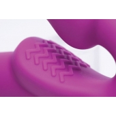 Ярко-розовый безремневой вибрострапон Evoke Vibrating Strapless Silicone Strap-on Dildo - XR Brands - купить с доставкой в Оренбурге