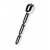 Серебристый уретральный плаг со стразом - 7 см. - ToyFa - купить с доставкой в Оренбурге