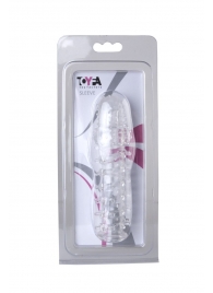 Прозрачная, закрытая насадка с шипами и точками - 13,5 см. - Toyfa Basic - в Оренбурге купить с доставкой