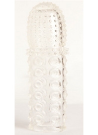 Прозрачная закрытая гелевая насадка - 13,5 см. - Toyfa Basic - в Оренбурге купить с доставкой