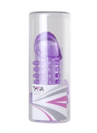 Закрытая фиолетовая насадка с 2 отростками - 13 см. - Toyfa Basic - в Оренбурге купить с доставкой