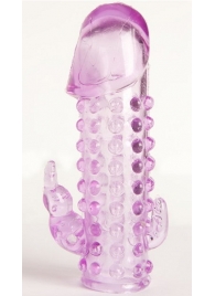 Закрытая фиолетовая насадка с 2 отростками - 13 см. - Toyfa Basic - в Оренбурге купить с доставкой