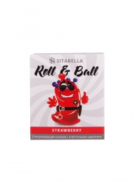 Стимулирующий презерватив-насадка Roll   Ball Strawberry - Sitabella - купить с доставкой в Оренбурге