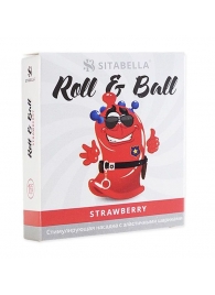 Стимулирующий презерватив-насадка Roll   Ball Strawberry - Sitabella - купить с доставкой в Оренбурге