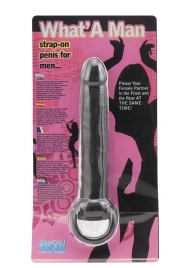 Чёрная насадка на пенис для анальной стимуляции WHATA MAN - 16 см. - Seven Creations - в Оренбурге купить с доставкой