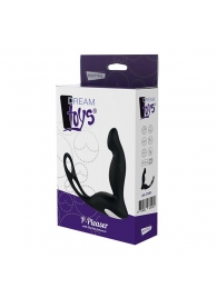 Черный вибромассажер простаты P-PLEASER W ERECTION ENHANCE - Dream Toys - в Оренбурге купить с доставкой