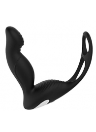 Черный вибромассажер простаты P-PLEASER W ERECTION ENHANCE - Dream Toys - в Оренбурге купить с доставкой