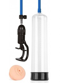 Прозрачная вакуумная помпа Sex Expert с насадкой-вагиной - Sex Expert - в Оренбурге купить с доставкой