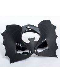 Черная кожаная маска на глаза  Летучая мышь - Sitabella - купить с доставкой в Оренбурге