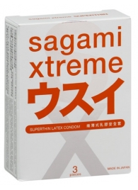 Ультратонкие презервативы Sagami Xtreme SUPERTHIN - 3 шт. - Sagami - купить с доставкой в Оренбурге