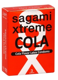 Ароматизированные презервативы Sagami Xtreme COLA - 3 шт. - Sagami - купить с доставкой в Оренбурге