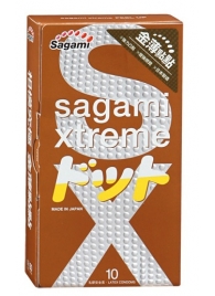 Презервативы Sagami Xtreme FEEL UP с точечной текстурой и линиями прилегания - 10 шт. - Sagami - купить с доставкой в Оренбурге