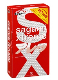 Утолщенные презервативы Sagami Xtreme Feel Long с точками - 10 шт. - Sagami - купить с доставкой в Оренбурге