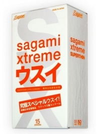 Ультратонкие презервативы Sagami Xtreme SUPERTHIN - 15 шт. - Sagami - купить с доставкой в Оренбурге