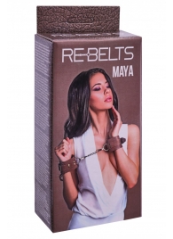 Коричневые кожаные наручники Maya - Rebelts - купить с доставкой в Оренбурге