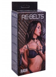 Черный поводок и чокер с кольцом Rada - Rebelts - купить с доставкой в Оренбурге