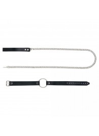 Черный поводок и чокер с кольцом Rada - Rebelts - купить с доставкой в Оренбурге