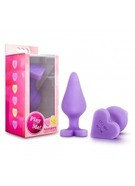 Фиолетовая анальная пробка Naughty Candy Heart Do Me Now - 8,9 см. - Blush Novelties - купить с доставкой в Оренбурге